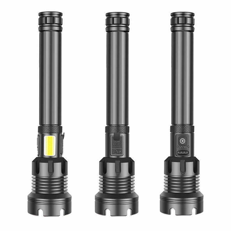 Super Powerfull P90 LED Flashlight With Side Light Outdoor Waterproof Torch Super Powerfull P90 LED Flashlight With Side Light Outdoor Waterproof Torch